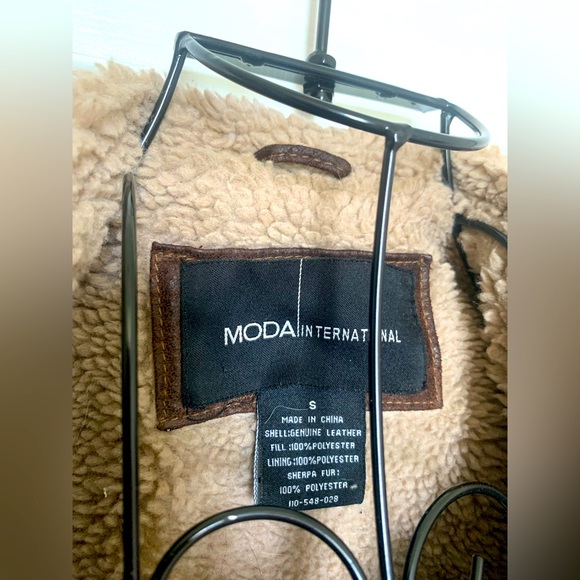 Moda International leather jacket, brown, size S, great condition - Picture 3 of 3